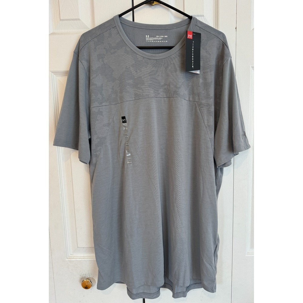 NEW Under Armour UA Siro Elite Run Gym Shirt Top Gray Threadborne Men's Size 2XL
